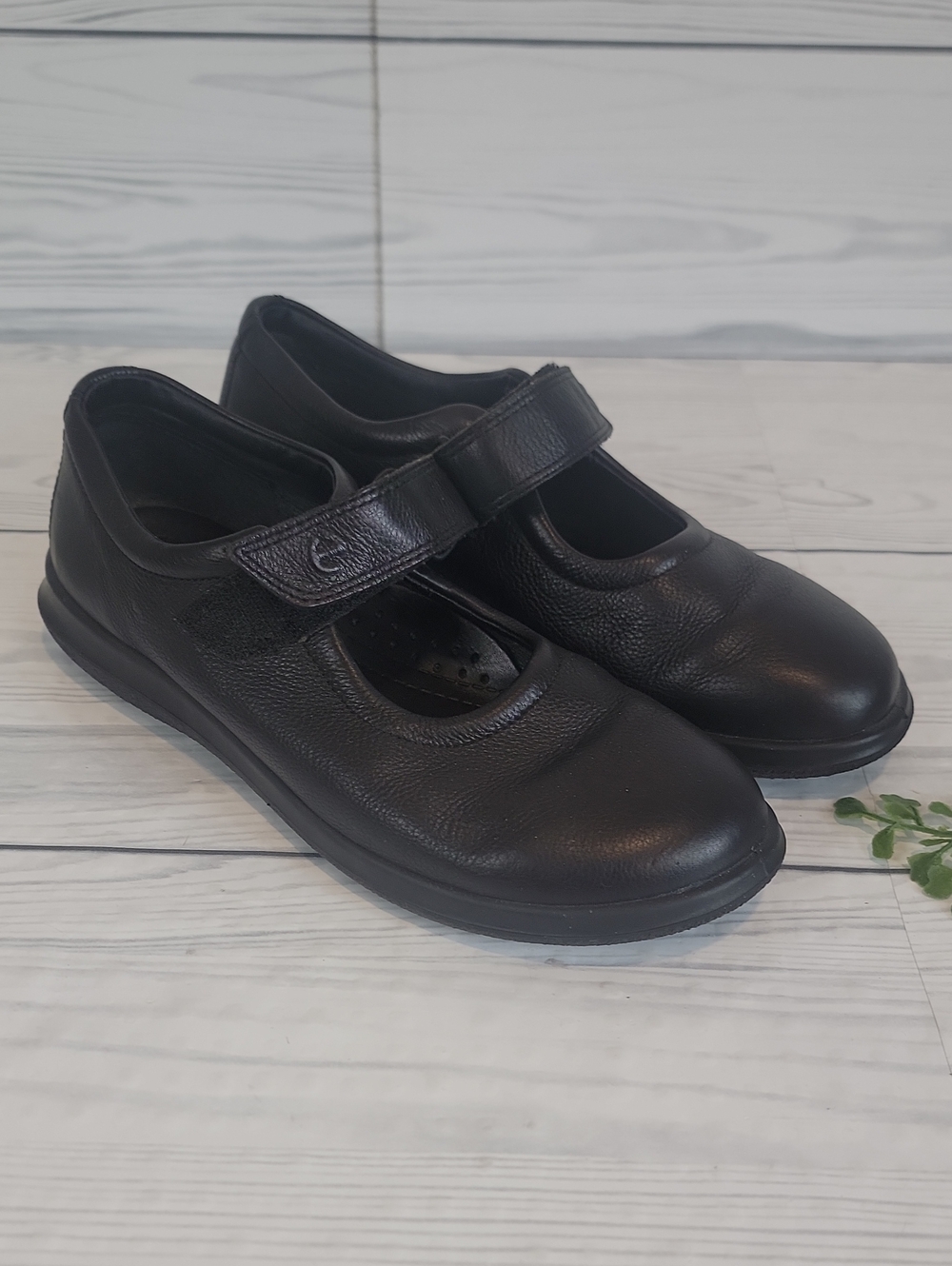 Ecco Black Mary Jane Comfort Shoes - Leather Womens Size 9 ( Euro 39 )